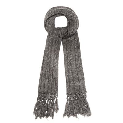 Grey chunky knit oversized scarf